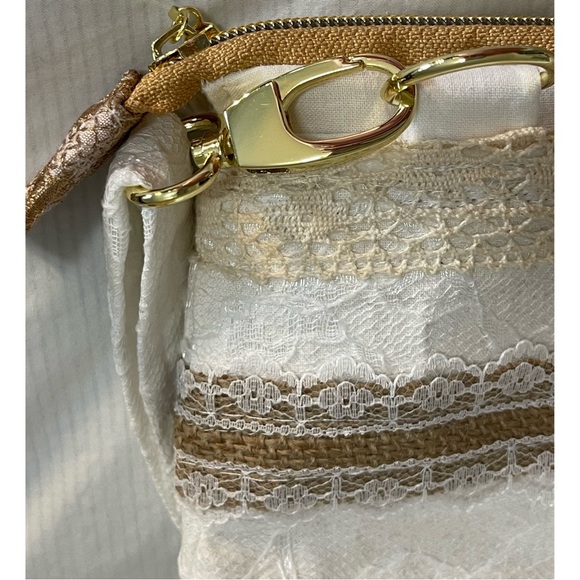 Hand Crafted Boho White Lace Bucket Bag NWT - Picture 14 of 16